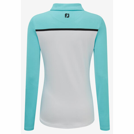 Footjoy Smooth Pique LS Block White Bluefish Dames