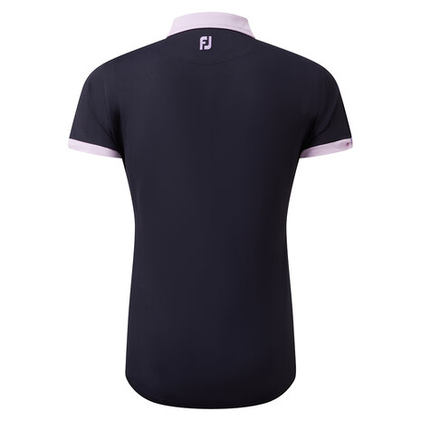 Dames Golfpolo Footjoy Colour Block Navy Lila