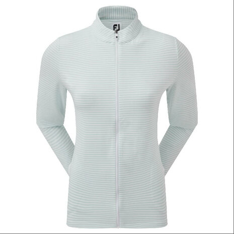 Footjoy Full Zipp Jersey tonal Strip Midlayer Mint Wit