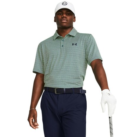 Under Armour Playoff Golfpolo 3.0 Printed- Micro-Pine Matrix Green 