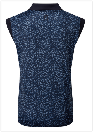 Footjoy Cap Sleeve Printed Interlock Polo Navy