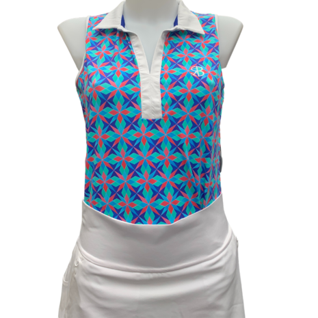 Chiberta  Faience Mouwloze Dames Golfpolo Multi Kleuren