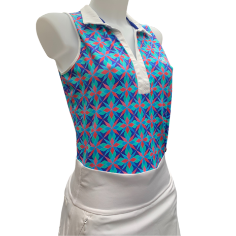 Chiberta  Faience Mouwloze Dames Golfpolo Multi Kleuren