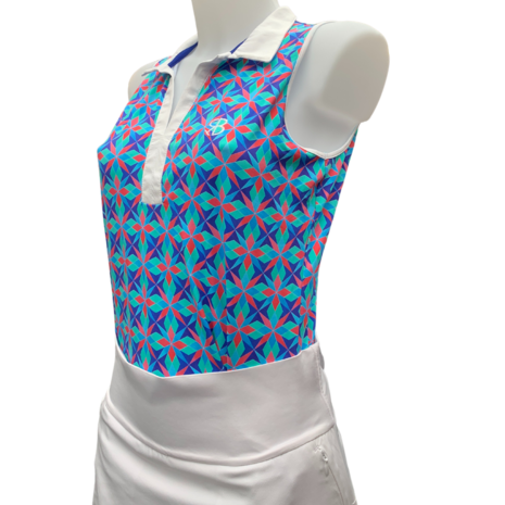 Chiberta  Faience Mouwloze Dames Golfpolo Multi Kleuren