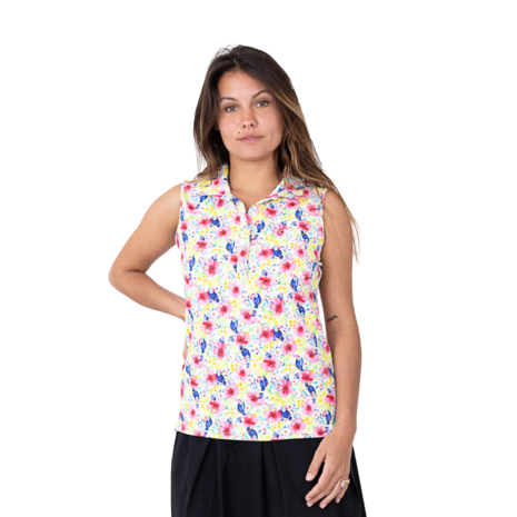 Chiberta Solimoes Mouwloze Dames Golfpolo Printed