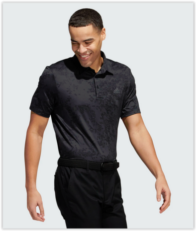 Adidas Jaquard Polo Carbon Black