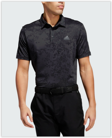 Adidas Jaquard Polo Carbon Black