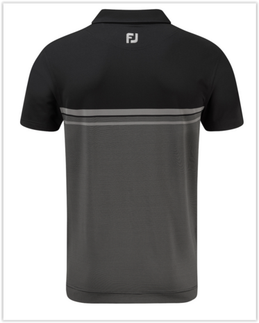 Footjoy Lisle Eng EOE Stripe Polo Black