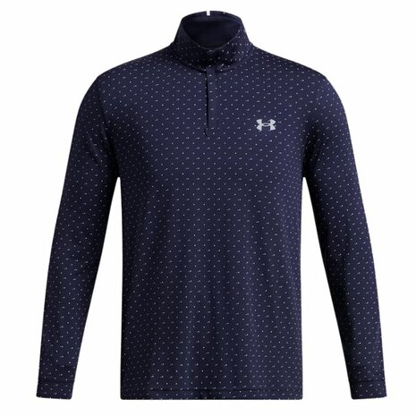 Under Armour Heren Playoff Printed 1/4 Zip Navy Wit Steel