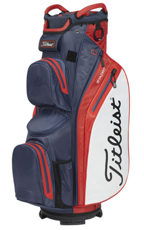 Cartbag Titleist Cart 14 StaDry Navy Rood Wit