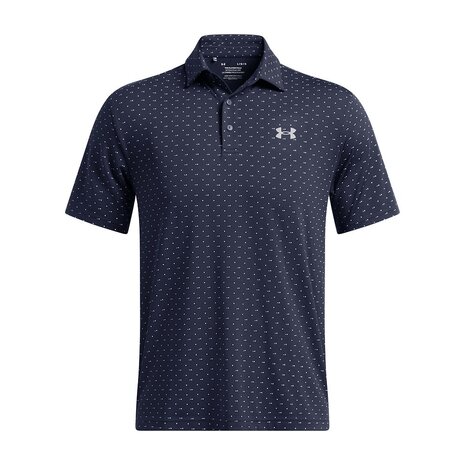 Under Armour Heren Playoff Golfpolo 3.0 Printed-Midnight Navy White Steel