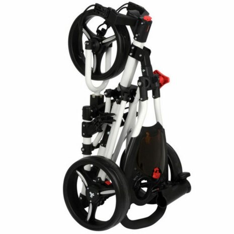 Fastfold HD 3 Wiel Golftrolley Wit Inclusief gratis Parapluhouder