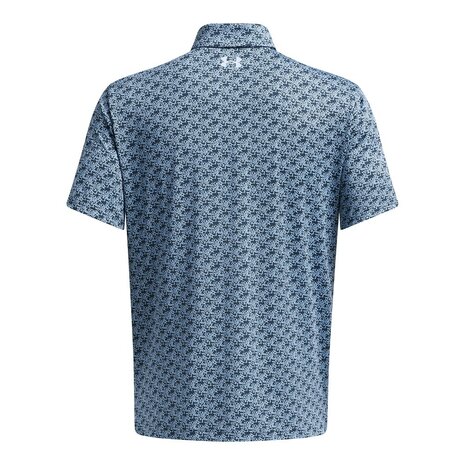 Under Armour Heren Playoff Golfpolo 3.0 Printed-Midnight Navy Horizon Blue