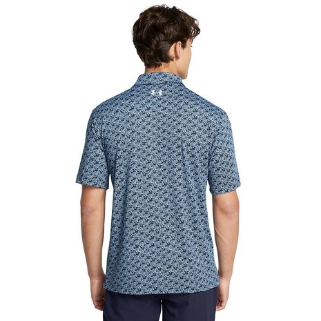 Under Armour Heren Playoff Golfpolo 3.0 Printed-Midnight Navy Horizon Blue