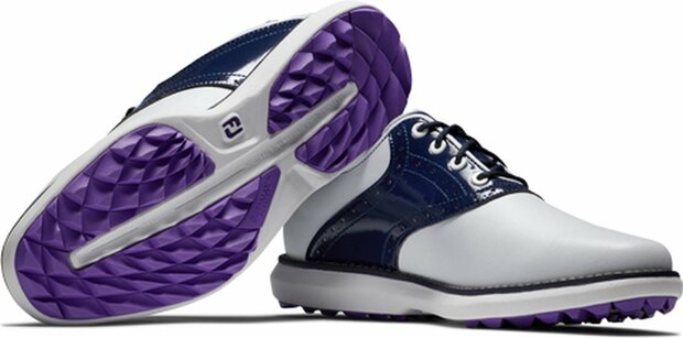 Golfschoenen Dames Footjoy Traditions Wit Navy Spikeless