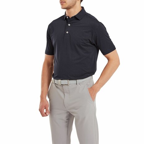 Footjoy Slisle Dot Heren Polo Shirt Navy