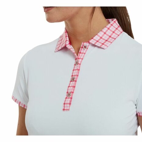 Dames Golfpolo Footjoy Gingham Trim