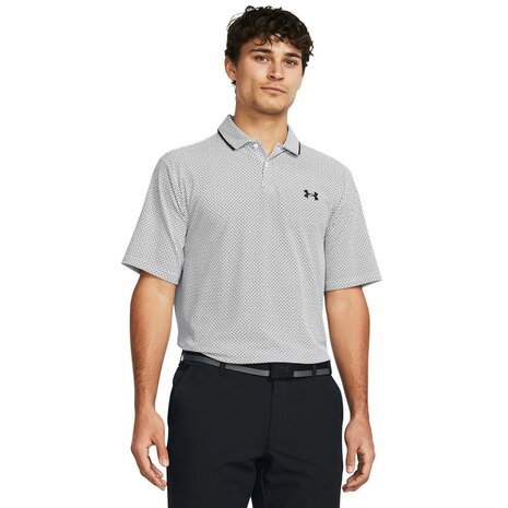 Heren Golfpolo Under Armour Iso-Chill Verge Croscutt Wit Zwart