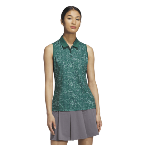 Adidas W UlT Printed Mouwloze Dames Polo Groen