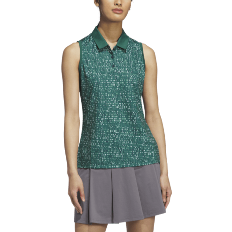 Adidas W UlT Printed Mouwloze Dames Polo Groen