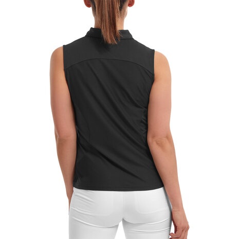 Mouwloze Dames Polo Footjoy Mesch Back Lisle Zwart