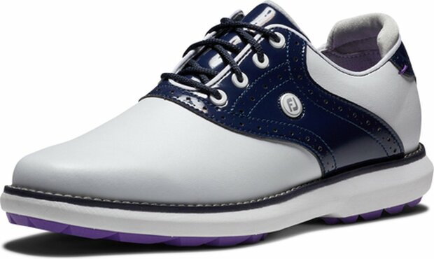 Golfschoenen Dames Footjoy Traditions Wit Navy Spikeless