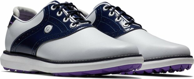 Golfschoenen Dames Footjoy Traditions Wit Navy Spikeless