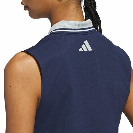 Adidas W BTC Twisknit Mouwloze Dames Golfpolo Navy