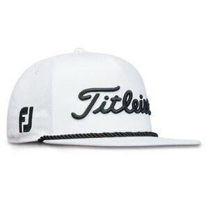 Titleist Flat Bill Tour Rope Cap Wit Zwart