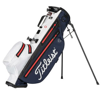 Titleist Players 4 Stadry Standbag Navy Wit Rood