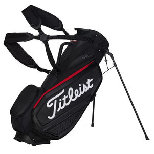 Titleist Jet Black Premium Standbag Zwart Rood