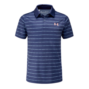 Under Armour Treadborne Stripe Junior Golf Polo Navy