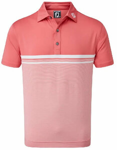 Footjoy Lisle Eng EOE Stripe Polo Coral