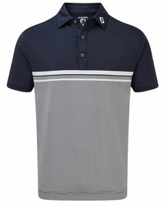 Footjoy Lisle Eng EOE Stripe Polo Navy