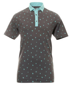 Footjoy Heren Golfpolo Bloemenprint Lava