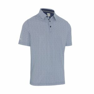 Callaway Heren Golfpolo Tee All Over Print Navy Bright White