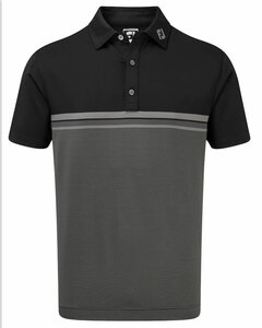 Footjoy Lisle Eng EOE Gestreept Polo Zwart