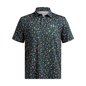 Under Armour Heren Playoff Golfpolo 3.0 Printed-Midnight Navy Forest Green