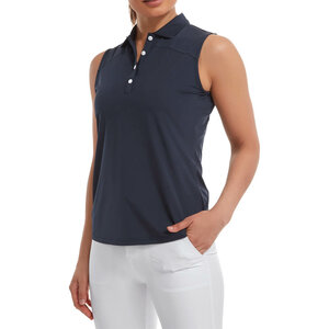 Mouwloze Dames Polo Footjoy Mesch Back Lisle Donkerblauw