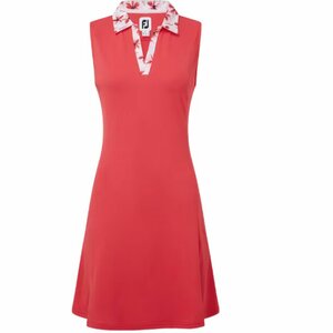 Footjoy Ladies Golf Dress Floral Trim Red